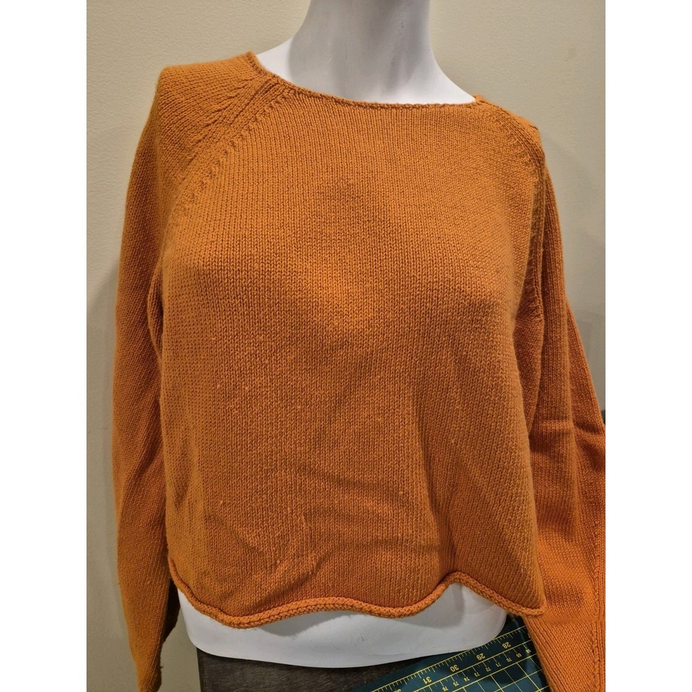Banana Republic Orange Knit Boatneck Raglan Long Sleeve Sweater Size S EUC - Picture 1 of 11
